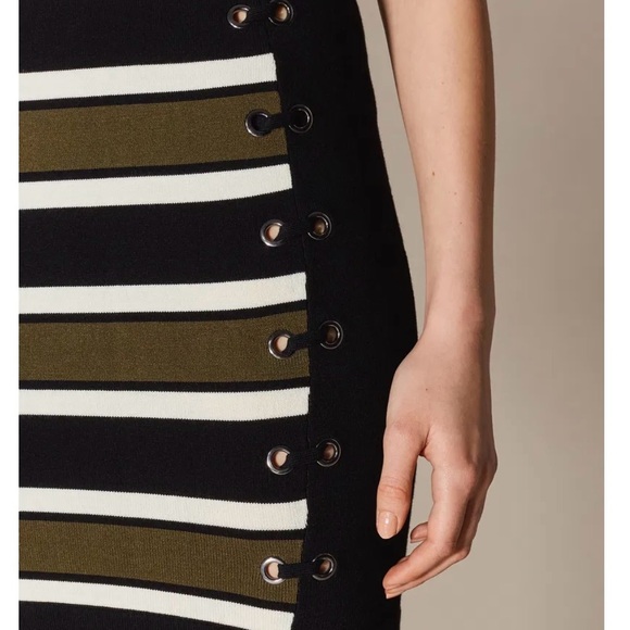 NWT Karen Millen Striped Bodycon Dress -Size XS - Picture 5 of 11